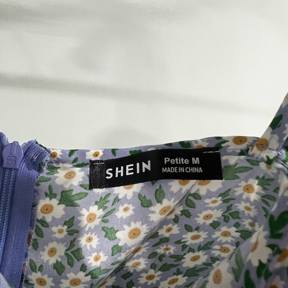 SHEIN Blue and White Floral Mini Dress Petite Size M - Picture 2 of 2